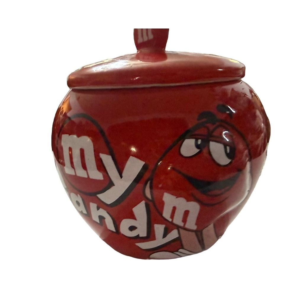 M&M's Red Candy Jar withM&M's Red Candy Jar with Lid Collectible Kitchen Storage